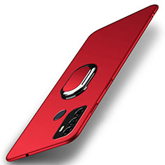 Funda Dura Plastico Rigida Carcasa Mate con Magnetico Anillo de dedo Soporte A01 para Oppo A33 Rojo