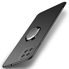 Funda Dura Plastico Rigida Carcasa Mate con Magnetico Anillo de dedo Soporte A01 para Oppo A92s 5G Negro