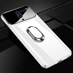 Funda Dura Plastico Rigida Carcasa Mate con Magnetico Anillo de dedo Soporte A01 para Oppo K3 Blanco