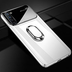 Funda Dura Plastico Rigida Carcasa Mate con Magnetico Anillo de dedo Soporte A01 para Oppo K7 5G Blanco