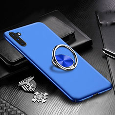 Funda Dura Plastico Rigida Carcasa Mate con Magnetico Anillo de dedo Soporte A01 para Samsung Galaxy Note 10 Azul
