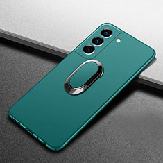 Funda Dura Plastico Rigida Carcasa Mate con Magnetico Anillo de dedo Soporte A01 para Samsung Galaxy S25 5G Verde