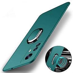 Funda Dura Plastico Rigida Carcasa Mate con Magnetico Anillo de dedo Soporte A01 para Xiaomi Mi 12 Pro 5G Verde