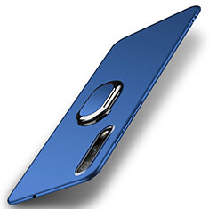 Funda Dura Plastico Rigida Carcasa Mate con Magnetico Anillo de dedo Soporte A04 para Huawei Y9 Prime (2019) Azul