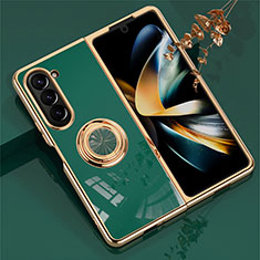 Funda Dura Plastico Rigida Carcasa Mate con Magnetico Anillo de dedo Soporte AN1 para Samsung Galaxy Z Fold5 5G Verde