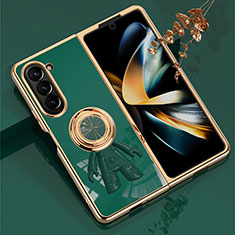 Funda Dura Plastico Rigida Carcasa Mate con Magnetico Anillo de dedo Soporte AN2 para Samsung Galaxy Z Fold5 5G Verde