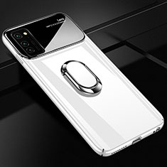 Funda Dura Plastico Rigida Carcasa Mate con Magnetico Anillo de dedo Soporte P01 para Huawei Honor View 30 5G Blanco