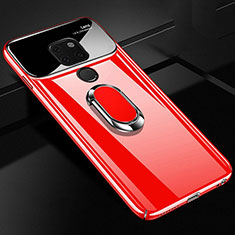 Funda Dura Plastico Rigida Carcasa Mate con Magnetico Anillo de dedo Soporte P01 para Huawei Mate 20 X 5G Rojo