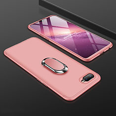 Funda Dura Plastico Rigida Carcasa Mate con Magnetico Anillo de dedo Soporte P01 para Oppo R15X Oro Rosa