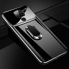 Funda Dura Plastico Rigida Carcasa Mate con Magnetico Anillo de dedo Soporte P01 para Xiaomi Redmi 10X 4G Negro