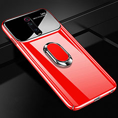 Funda Dura Plastico Rigida Carcasa Mate con Magnetico Anillo de dedo Soporte P01 para Xiaomi Redmi K20 Pro Rojo