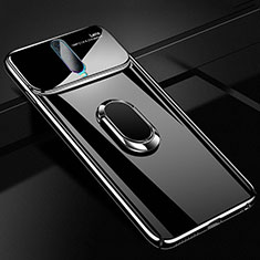 Funda Dura Plastico Rigida Carcasa Mate con Magnetico Anillo de dedo Soporte P02 para Oppo R17 Pro Negro