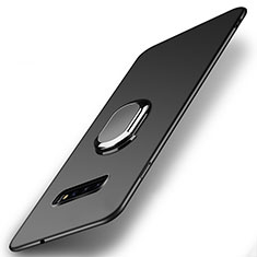 Funda Dura Plastico Rigida Carcasa Mate con Magnetico Anillo de dedo Soporte P02 para Samsung Galaxy S10 Negro