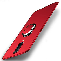 Funda Dura Plastico Rigida Carcasa Mate con Magnetico Anillo de dedo Soporte P03 para Oppo RX17 Pro Rojo