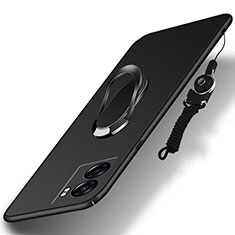 Funda Dura Plastico Rigida Carcasa Mate con Magnetico Anillo de dedo Soporte para Oppo K10 5G India Negro