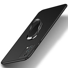 Funda Dura Plastico Rigida Carcasa Mate con Magnetico Anillo de dedo Soporte para Oppo K9 5G Negro