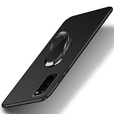Funda Dura Plastico Rigida Carcasa Mate con Magnetico Anillo de dedo Soporte para Samsung Galaxy S20 FE 4G Negro