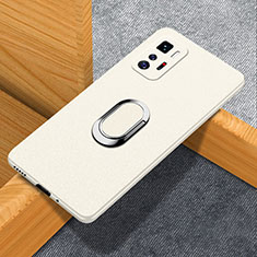 Funda Dura Plastico Rigida Carcasa Mate con Magnetico Anillo de dedo Soporte para Xiaomi Poco X3 GT 5G Blanco