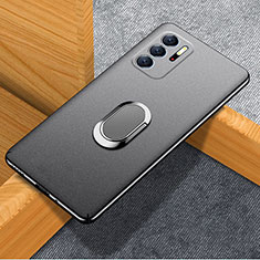 Funda Dura Plastico Rigida Carcasa Mate con Magnetico Anillo de dedo Soporte para Xiaomi Redmi Note 10 5G Negro
