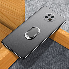 Funda Dura Plastico Rigida Carcasa Mate con Magnetico Anillo de dedo Soporte para Xiaomi Redmi Note 9 5G Negro