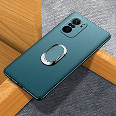 Funda Dura Plastico Rigida Carcasa Mate con Magnetico Anillo de dedo Soporte S01 para Xiaomi Mi 11i 5G Verde