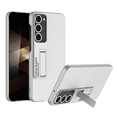 Funda Dura Plastico Rigida Carcasa Mate con Soporte AC1 para Samsung Galaxy S24 5G Plata