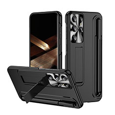 Funda Dura Plastico Rigida Carcasa Mate con Soporte ZL3 para Samsung Galaxy S25 Ultra 5G Negro