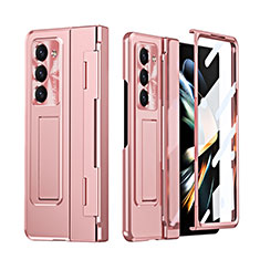 Funda Dura Plastico Rigida Carcasa Mate con Soporte ZL3 para Samsung Galaxy Z Fold5 5G Oro Rosa