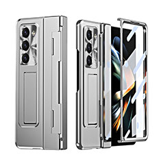 Funda Dura Plastico Rigida Carcasa Mate con Soporte ZL3 para Samsung Galaxy Z Fold5 5G Plata