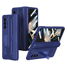 Funda Dura Plastico Rigida Carcasa Mate con Soporte ZL4 para Samsung Galaxy Z Fold5 5G Azul