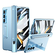 Funda Dura Plastico Rigida Carcasa Mate con Soporte ZL5 para Samsung Galaxy Z Fold5 5G Azul