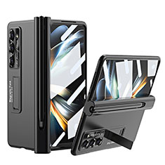 Funda Dura Plastico Rigida Carcasa Mate con Soporte ZL5 para Samsung Galaxy Z Fold5 5G Negro