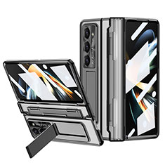 Funda Dura Plastico Rigida Carcasa Mate con Soporte ZL6 para Samsung Galaxy Z Fold5 5G Negro