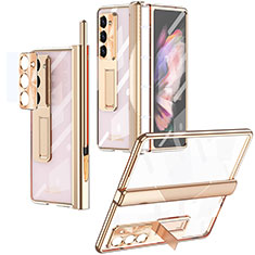 Funda Dura Plastico Rigida Carcasa Mate con Soporte ZL8 para Samsung Galaxy Z Fold5 5G Oro