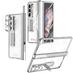 Funda Dura Plastico Rigida Carcasa Mate con Soporte ZL8 para Samsung Galaxy Z Fold5 5G Plata