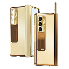 Funda Dura Plastico Rigida Carcasa Mate con Soporte ZL9 para Samsung Galaxy Z Fold5 5G Oro