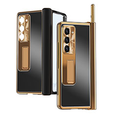 Funda Dura Plastico Rigida Carcasa Mate con Soporte ZL9 para Samsung Galaxy Z Fold5 5G Oro y Negro