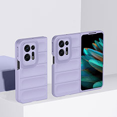 Funda Dura Plastico Rigida Carcasa Mate Frontal y Trasera 360 Grados BH1 para Oppo Find N2 5G Morado