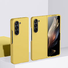 Funda Dura Plastico Rigida Carcasa Mate Frontal y Trasera 360 Grados BH1 para Samsung Galaxy Z Fold5 5G Amarillo