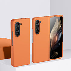 Funda Dura Plastico Rigida Carcasa Mate Frontal y Trasera 360 Grados BH1 para Samsung Galaxy Z Fold5 5G Naranja