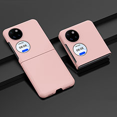 Funda Dura Plastico Rigida Carcasa Mate Frontal y Trasera 360 Grados BH2 para Huawei P60 Pocket Oro Rosa
