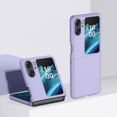 Funda Dura Plastico Rigida Carcasa Mate Frontal y Trasera 360 Grados BH2 para Oppo Find N2 Flip 5G Morado