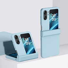 Funda Dura Plastico Rigida Carcasa Mate Frontal y Trasera 360 Grados BH3 para Oppo Find N2 Flip 5G Azul Cielo