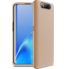 Funda Dura Plastico Rigida Carcasa Mate Frontal y Trasera 360 Grados C01 para Samsung Galaxy A90 4G Oro