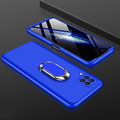 Funda Dura Plastico Rigida Carcasa Mate Frontal y Trasera 360 Grados con Anillo de dedo Soporte para Huawei P40 Lite Azul