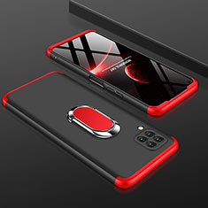 Funda Dura Plastico Rigida Carcasa Mate Frontal y Trasera 360 Grados con Anillo de dedo Soporte para Huawei P40 Lite Rojo y Negro