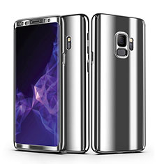 Funda Dura Plastico Rigida Carcasa Mate Frontal y Trasera 360 Grados Cover para Samsung Galaxy S9 Plata