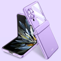 Funda Dura Plastico Rigida Carcasa Mate Frontal y Trasera 360 Grados GK1 para Oppo Find N3 Flip 5G Morado