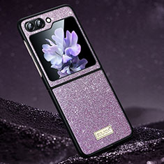 Funda Dura Plastico Rigida Carcasa Mate Frontal y Trasera 360 Grados LD1 para Samsung Galaxy Z Flip5 5G Morado