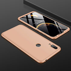 Funda Dura Plastico Rigida Carcasa Mate Frontal y Trasera 360 Grados M01 para Huawei Enjoy 9 Oro